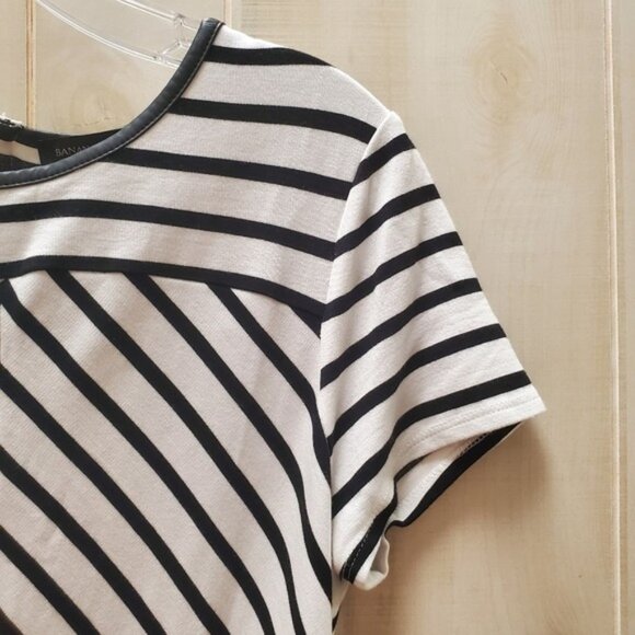 BANANA Republic Dress  Short Sleeve Slimming Stripe Size 14 - Picture 9 of 10